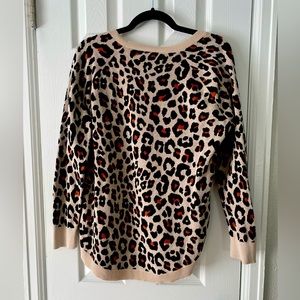 Loft Leopard Pint Petite Large Sweater